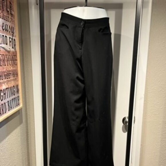 Women’s Black Dress Pants By Clara Sun Woo Wide Leg Zipper Fly - Picture 7 of 12